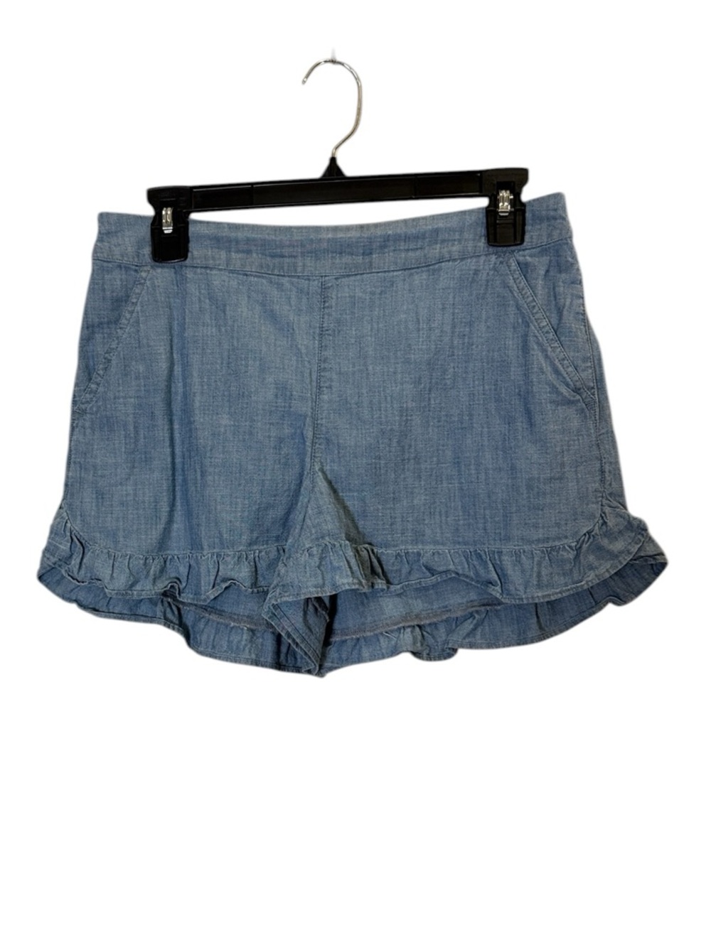 J. Crew Cotton Chambray Ruffle-Hem Preppy Cottagecore Summer Shorts Sz XS